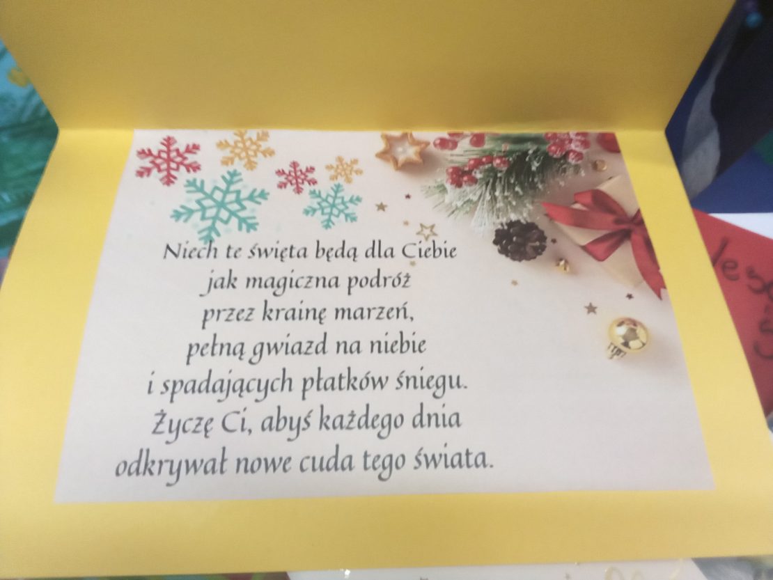 pocztówka z życzeniami do DPS'u