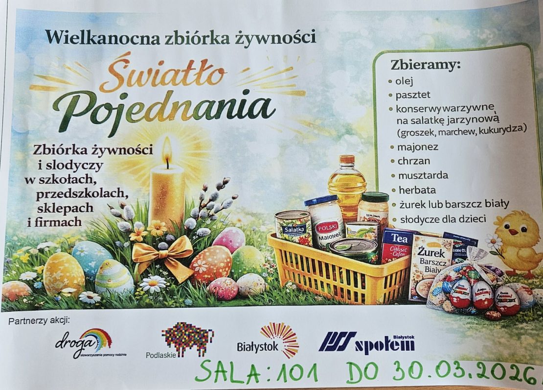 plakat promujący świąteczną zbiórkę żywności
