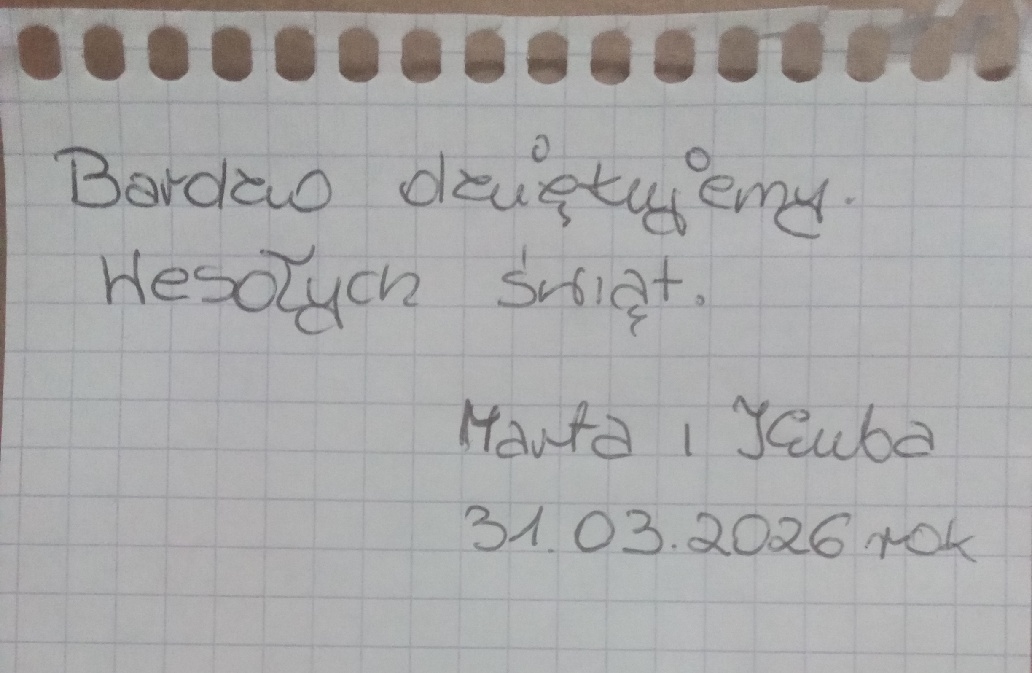 podziękowania od rodziny pogogorzelców