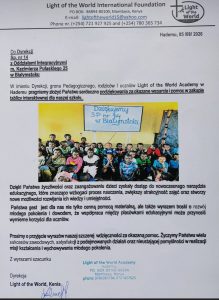 Podziękowanie z Kenii